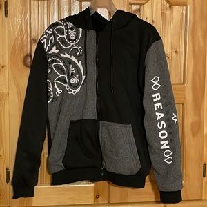 REASON fleece lined zip up hoodie NWT (size:MED)